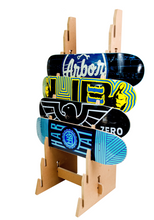 freestanding display and storage rack for skateboards and longboards