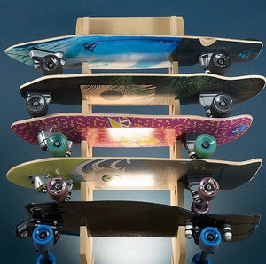 skateboard and longboard floor display rack