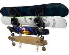 slotted skateboard and longboard storage and display rack